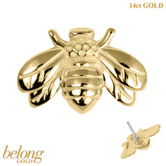 belong 14ct Solid Gold Threadless (Bend fit) Honey Bee