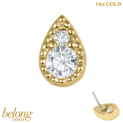 view all belong 14ct Solid Gold Threadless (Bend fit) Asia Paisley Teardrop body jewellery