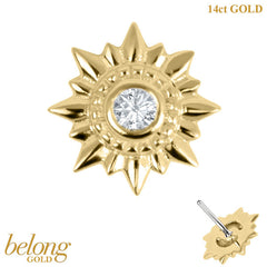 belong 14ct Solid Gold Threadless (Bend fit) Sunburst
