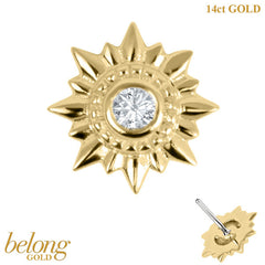 view all belong 14ct Solid Gold Threadless (Bend fit) Sunburst body jewellery