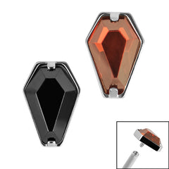 view all Titanium Claw Set Jewelled Coffin for Internal Thread shafts in 1.2mm body jewellery