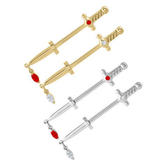 view all Steel Dagger with Marquise Drop Internal Thread Nipple Bar body jewellery