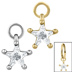 view all Steel Charm - Claw Set Jewelled Star body jewellery