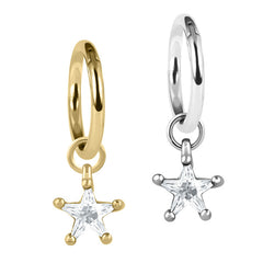 view all Steel Hinged Segment Ring with Steel Claw Set Jewelled Star Charm body jewellery