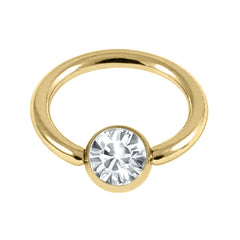 view all Gold Steel Jewelled Ball Closure Ring (BCR) 1.2mm body jewellery