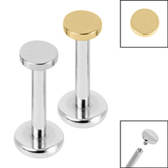 view all Titanium Internally Threaded Labrets 1.2mm - Titanium Disk body jewellery