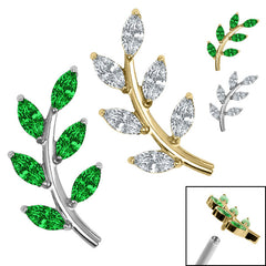view all Titanium Claw Set Jewelled Vine for Internal Thread shafts in 1.2mm body jewellery