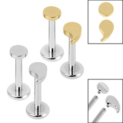 view all Titanium Internally Threaded Labrets 1.2mm - Titanium Semicolon body jewellery