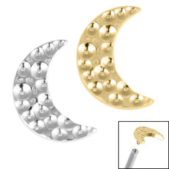 view all Titanium Hammered Crescent Moon for Internal Thread shafts in 1.2mm body jewellery