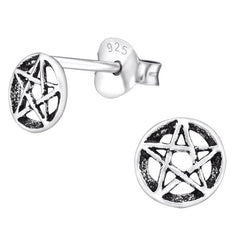 view all Sterling Silver Pentagram Ear Stud Earrings ES136 body jewellery