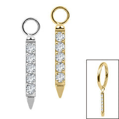 view all Titanium Charm - 5 Jewel Bar body jewellery