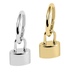 view all Titanium Hinged Segment Ring with Titanium Padlock Charm body jewellery