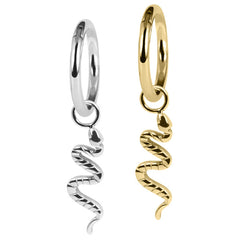 view all Titanium Hinged Segment Ring with Titanium Snake Charm body jewellery
