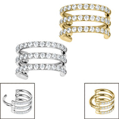 view all Titanium Pave Set Jewelled Triple Band Hinged Clicker Ring body jewellery