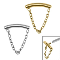 view all Titanium Single Loop Chain Drop for Internal Thread shafts in 1.2mm body jewellery