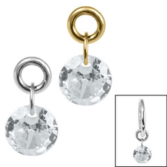 view all Titanium Charm - Floating Round Gem body jewellery