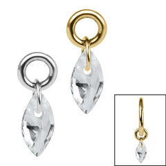 view all Titanium Charm - Floating Marquise Gem body jewellery