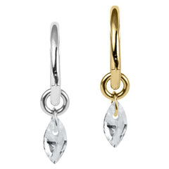 view all Titanium Hinged Segment Ring with Titanium Floating Marquise Gem Charm body jewellery