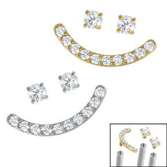 view all Titanium Jewelled Smiley Face Pack for Internal Thread shafts in 1.2mm body jewellery