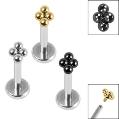 view all Titanium Internally Threaded Labrets 1.2mm - Titanium Asia Diamond Ball body jewellery
