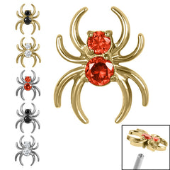 view all Titanium Claw Set Jewelled Spider for Internal Thread shafts in 1.2mm body jewellery