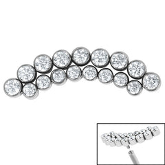 view all Titanium Bezel Set Hepburn Jewelled Crescent for Internal Thread shafts in 1.2mm body jewellery
