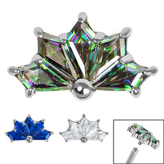 view all Titanium Claw Set Jewelled Sensu Kite Fan for Internal Thread shafts in 1.2mm body jewellery