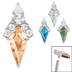 view all Titanium Claw Set Stella Jewelled Kite for Internal Thread shafts in 1.2mm body jewellery