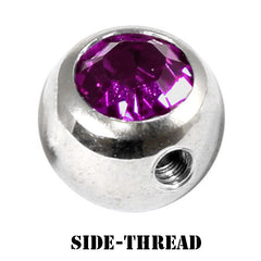 view all Steel Side-threaded Jewelled Balls 1.6x5mm body jewellery