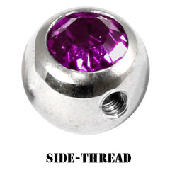 view all Steel Side-threaded Jewelled Balls 1.6x8mm body jewellery