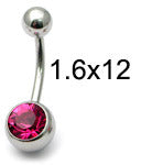 view all Steel Jewelled Belly Bar - 12mm body jewellery