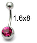 view all Steel Jewelled Belly Bar - 8mm body jewellery