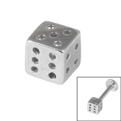 view all Steel Threaded Attachment - 1.2mm Dice body jewellery