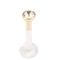 view all Bioflex Push-fit Labret with 18ct Gold Jewelled Top (2.8mm Top) body jewellery