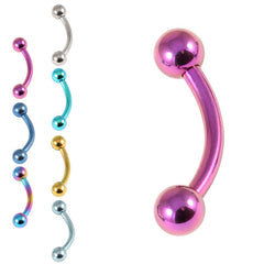 view all Titanium Curved Bar 1.6mm with 4-4 balls body jewellery