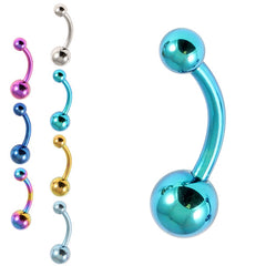 view all Titanium Curved Bar 1.6mm with 6-4 balls body jewellery