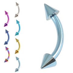 view all Titanium Coned Micro Curved Barbell 1.2mm body jewellery