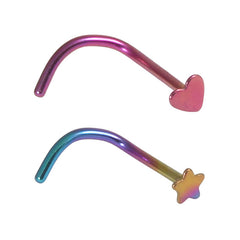 view all Titanium Nose Studs - Heart and Star body jewellery