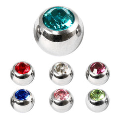 view all Titanium Threaded Jewelled Balls 1.2x2.5mm body jewellery