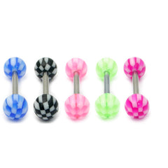 view all Acrylic Checker-A Barbell body jewellery