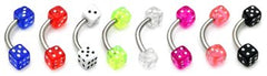 view all Acrylic Dice Micro Curved Barbell 1.2mm body jewellery