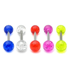 view all Acrylic Glitter Barbell body jewellery