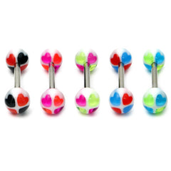 view all Acrylic Heart Barbell body jewellery