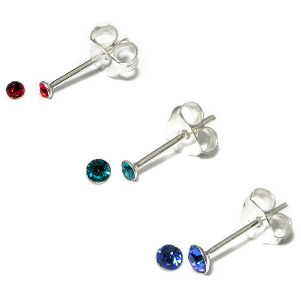 Silver Crystal Studs ST1 - ST2 - ST3