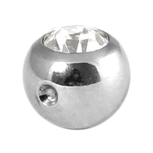 Steel Clip in Jewelled Balls 3mm