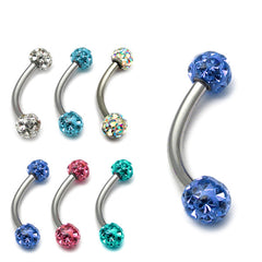 view all Smooth Glitzy Ball Micro Curved Bar 1.2mm body jewellery
