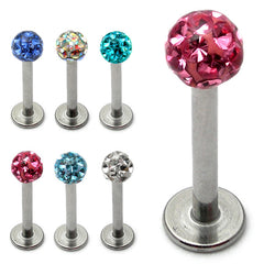 view all Smooth Glitzy Ball Labrets 1.6mm gauge 5mm Ball body jewellery
