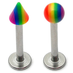 view all Acrylic Rainbow Labrets body jewellery