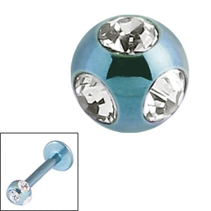 Titanium Multi-Gem Jewelled Ball 1.2mm