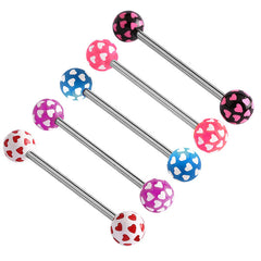 view all Acrylic Multi-Heart Barbell 1.6mm (NEW) body jewellery